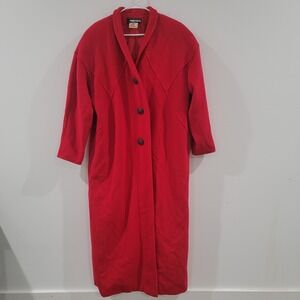 Vintage Fendi Roma 365 Contir Neiman Marcus Womens Wool Cashmere Trench Coat Red